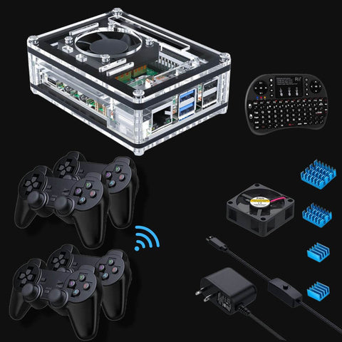 Rasbperry Pi 5 with 4 PS Wireless Controllers-layer case 